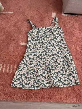 Green and White Floral Sundress